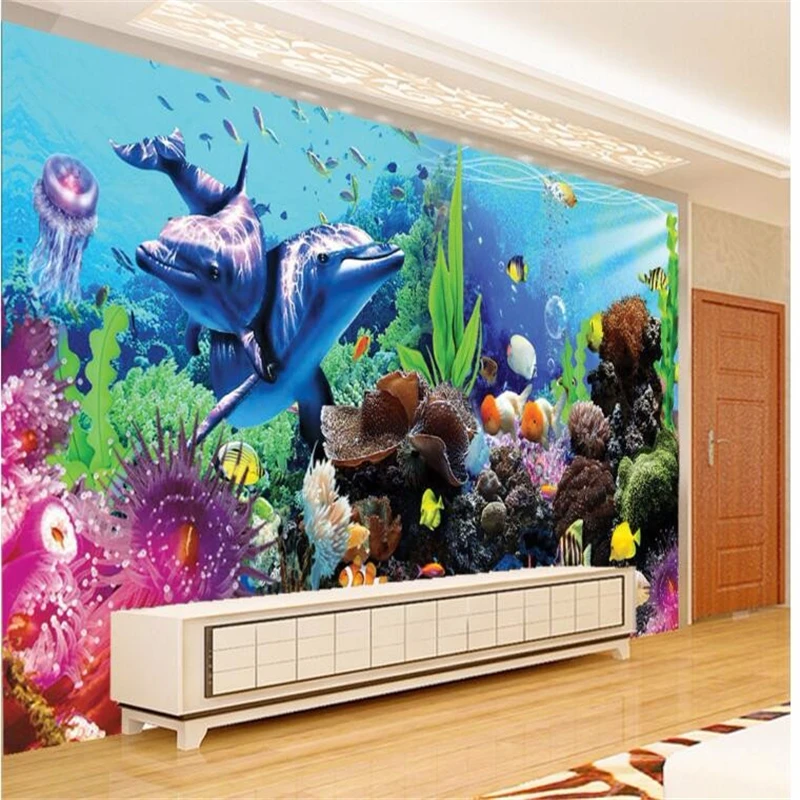 Planted Aquarium Photos - ภาพพิมพ์ตกแต่งผนัง 3 มิติลายปลาสวยงามแบบทรอปิคอล สำหรับตกแต่งผนังห้องนอน วอลเปเปอร์ 3