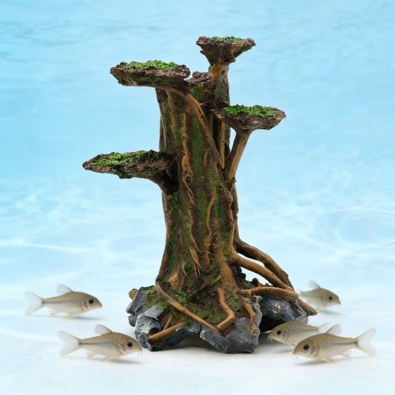 Aquarium Planted Wood - ต้นไม้ตะไคร้เทียม ตกแต่งตู้ปลา ต้นไม้ตะไคร้เรซิน ต้นไม้น้ำ ตกแต่งตู้ปลาแบบเรียบง่าย ไม้ลอยน้ำ