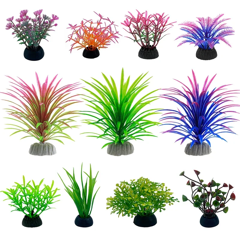 Aquarium Plant Design - PVC Aquarium ตกแต่งจําลองประดิษฐ์ใบพืชวัสดุป้องกันสิ่งแวดล้อม Aquarium อุปกรณ์ตกแต่ง