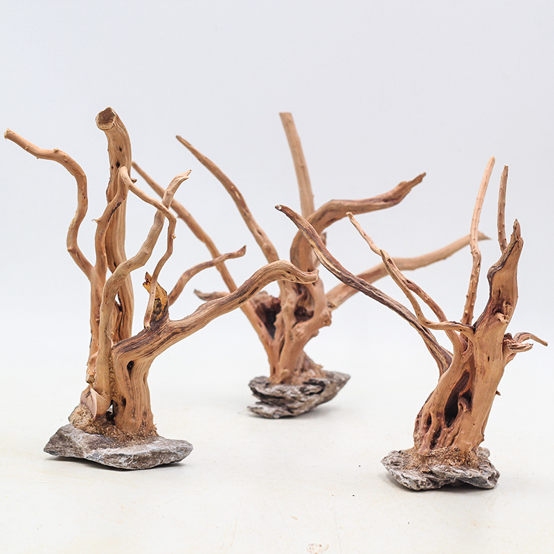 Aquarium Planted Soil - 1PC Aquarium ภูมิทัศน์เครื่องประดับไม้ Tree Root Driftwood