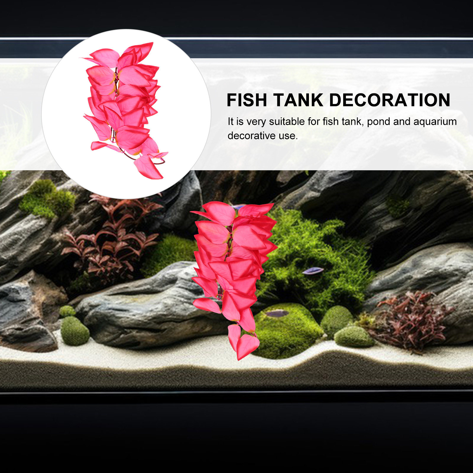 Aquarium Plant Vine - เถาวัลย์ปลอมเสมือนจริงสำหรับตกแต่งตู้เลี้ยงสัตว์เลื้อยคลาน ตู้ปลา และการจำลองภูมิทัศน์ พร้อมของตกแต่งเถาวัลย์แขวนสำหรับสัตว์เลี้ยง
