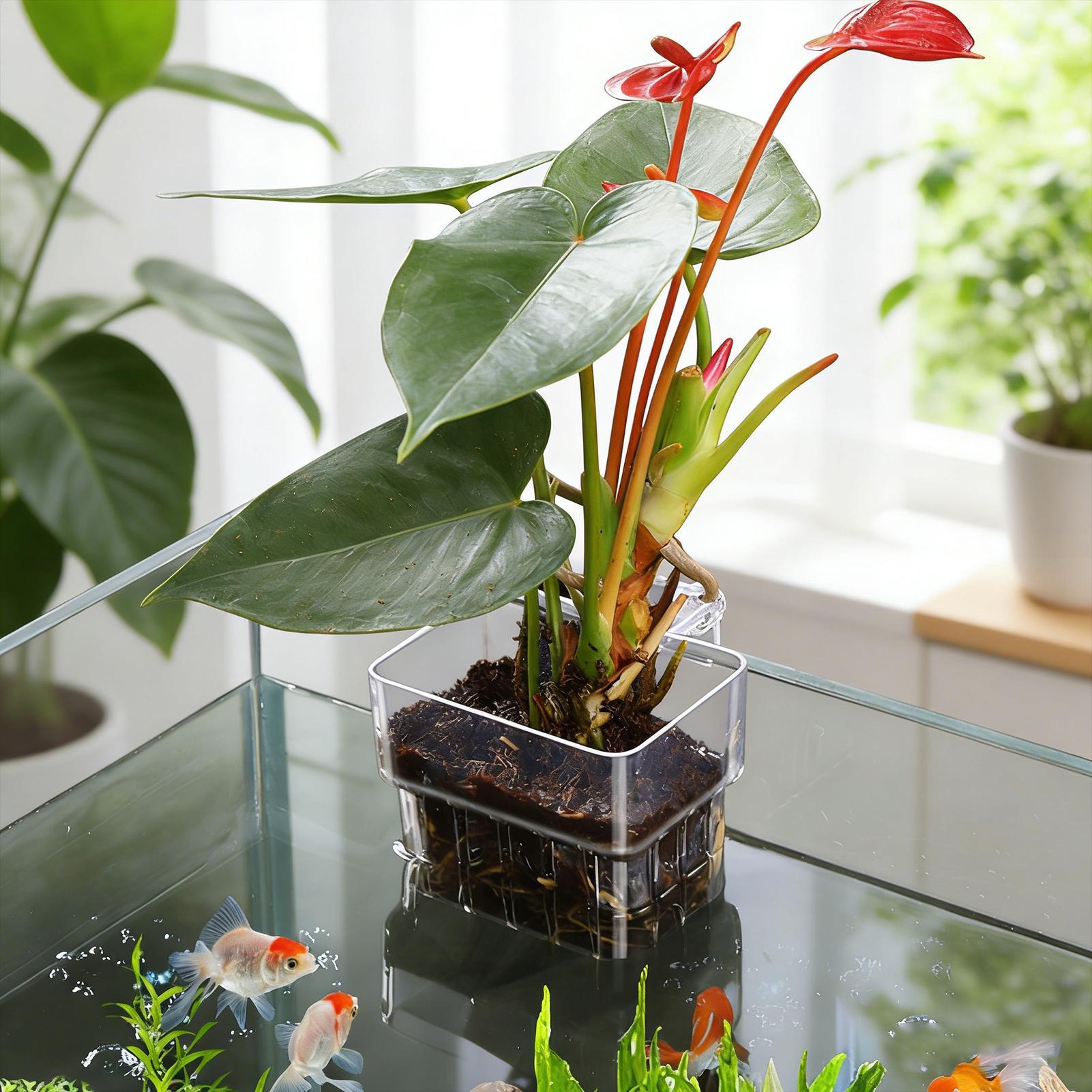 กระถางปลูกพืชแบบแขวนโปร่งใสสำห - Aquarium Plant Design บทวิจารณ์และราคา